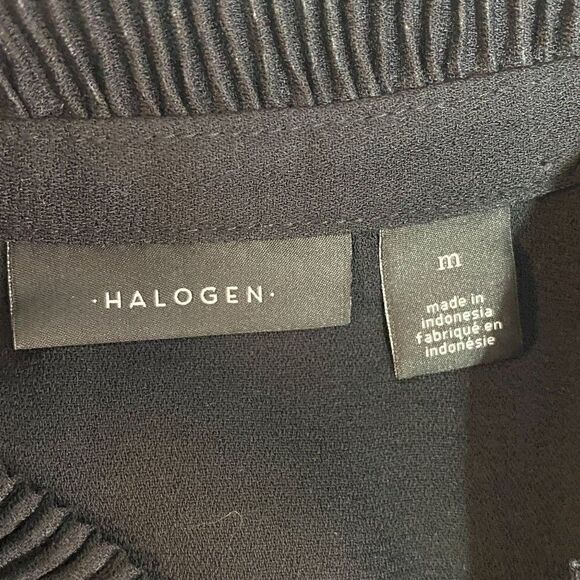 Halogen Black Long Sleeve Blouse Size Medium - Picture 5 of 6
